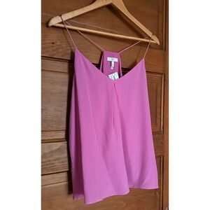 Joie Verbena Pink Silk V-Neck Spaghetti Strap Cami Tank Top 355-T2581B Size M